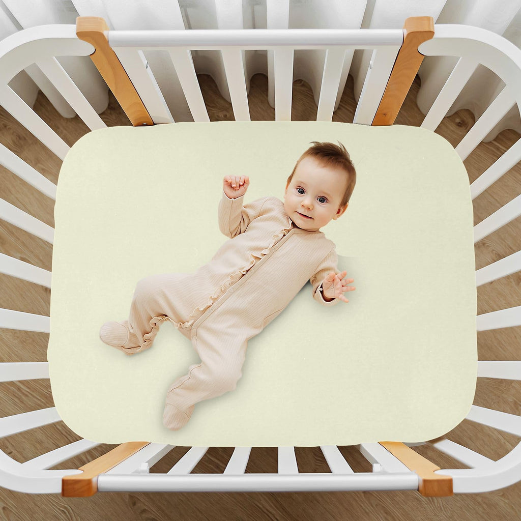 Light Yellow Fitted Crib Sheet Microfiber T769