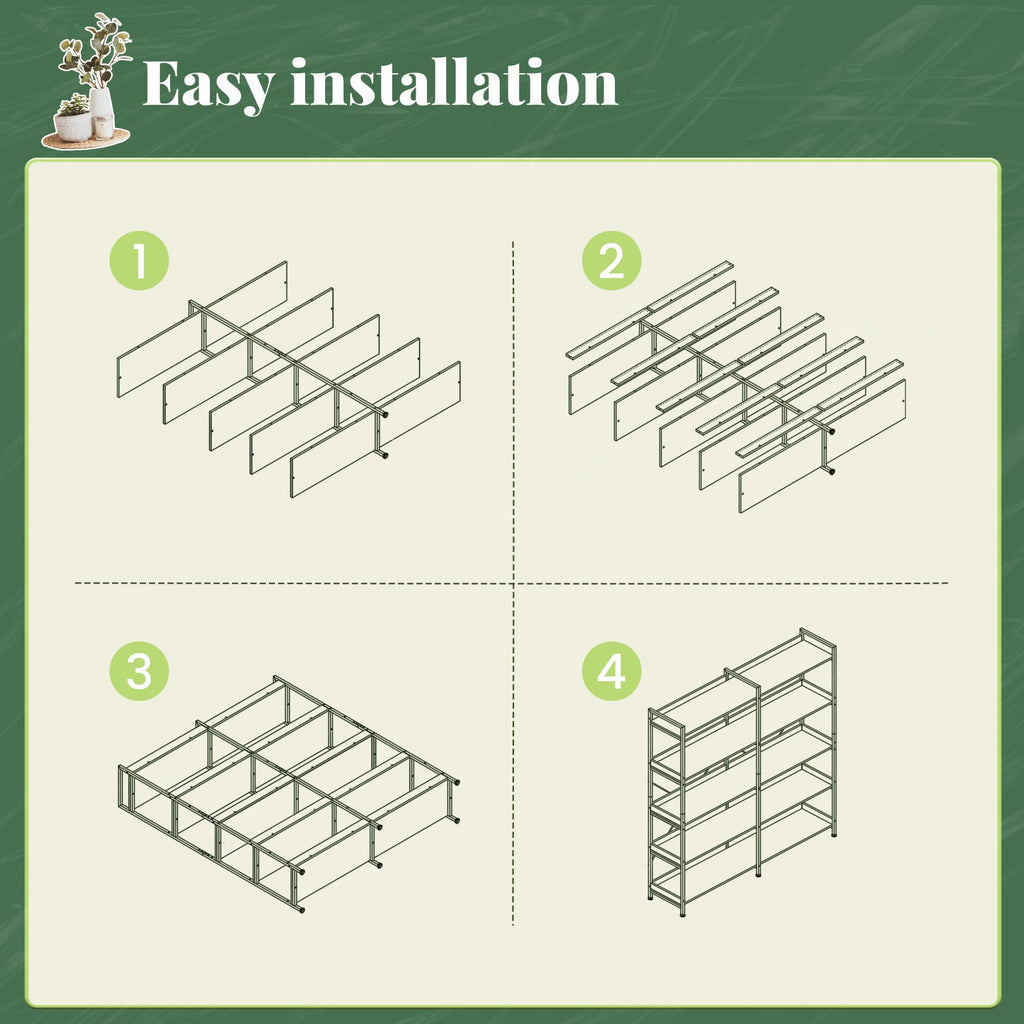 5 Tier Bookshelf with 10 Open Shelves U50430