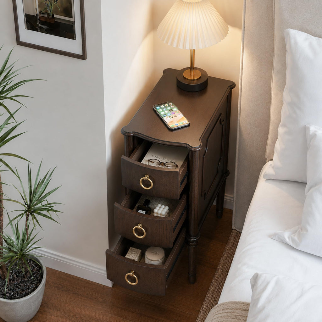 Narrow Wood Nightstands Set of 2 N68261