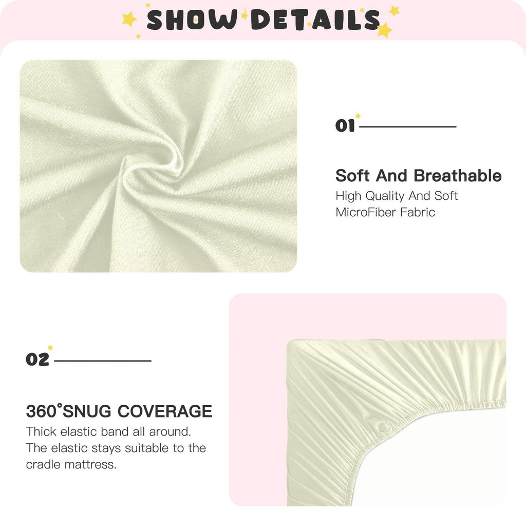 Light Yellow Fitted Crib Sheet Microfiber T769