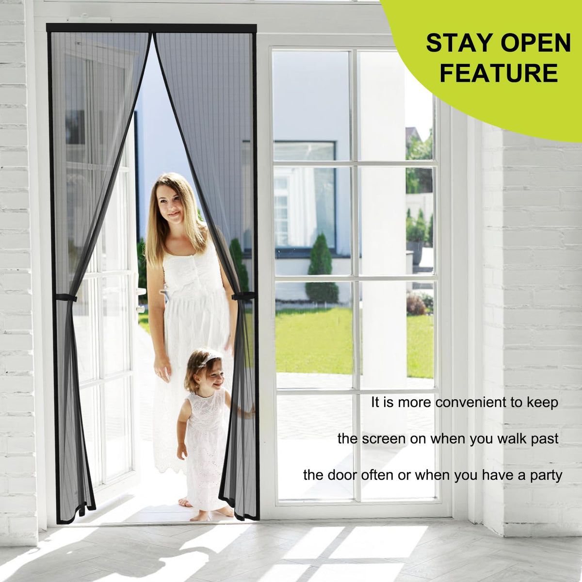 Magnetic Screen Door 36 x 82 in Mesh Curtain Y922
