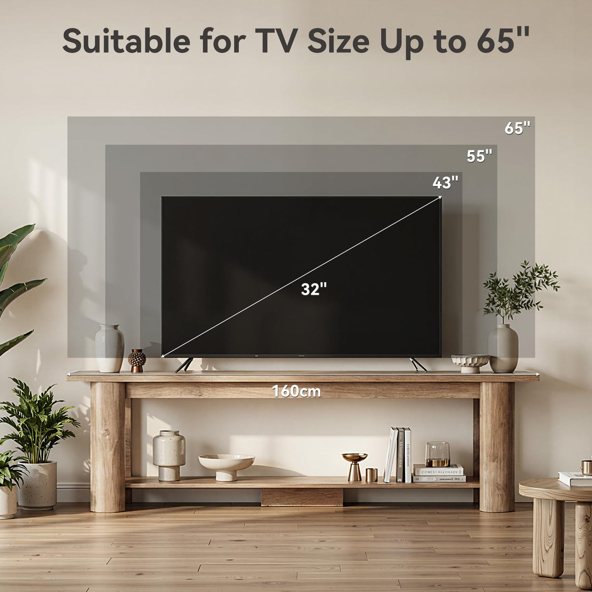 65 Inch Rustic Brown TV Stand U921613
