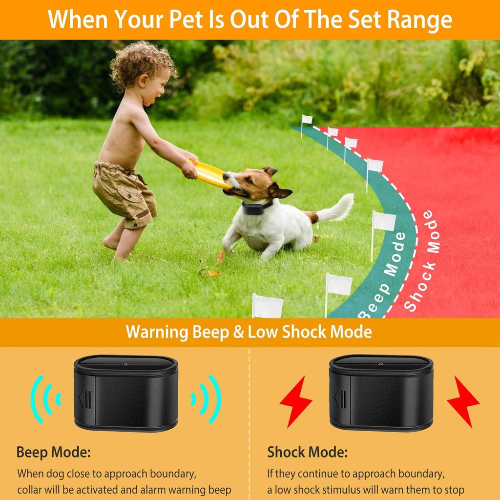 Electronic Dog Fence & Training Collar, 1/2 Acre Waterproof T9687
