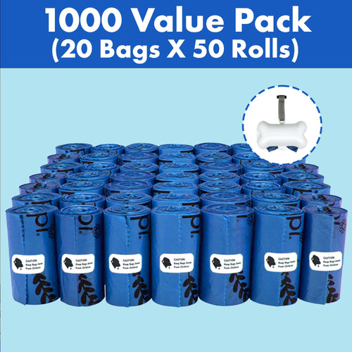 1000 Count Dog Poop Waste Bags with Dispenser M8428