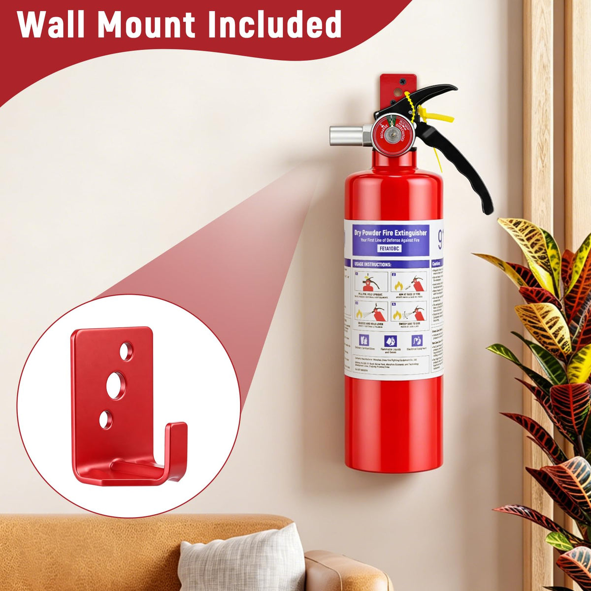 2 Pack 2.5LB ABC Dry Powder Fire Extinguisher J460835