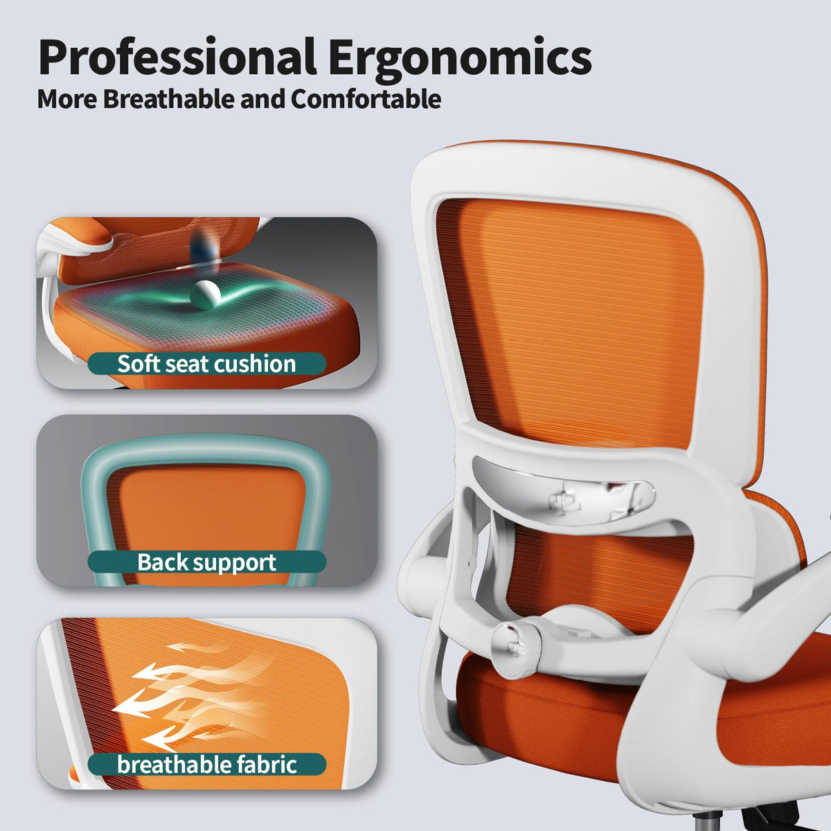 Orange Ergonomic Mesh Office Chair D69548