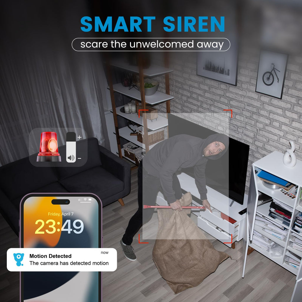 2K Indoor Security Camera with Night Vision H429054