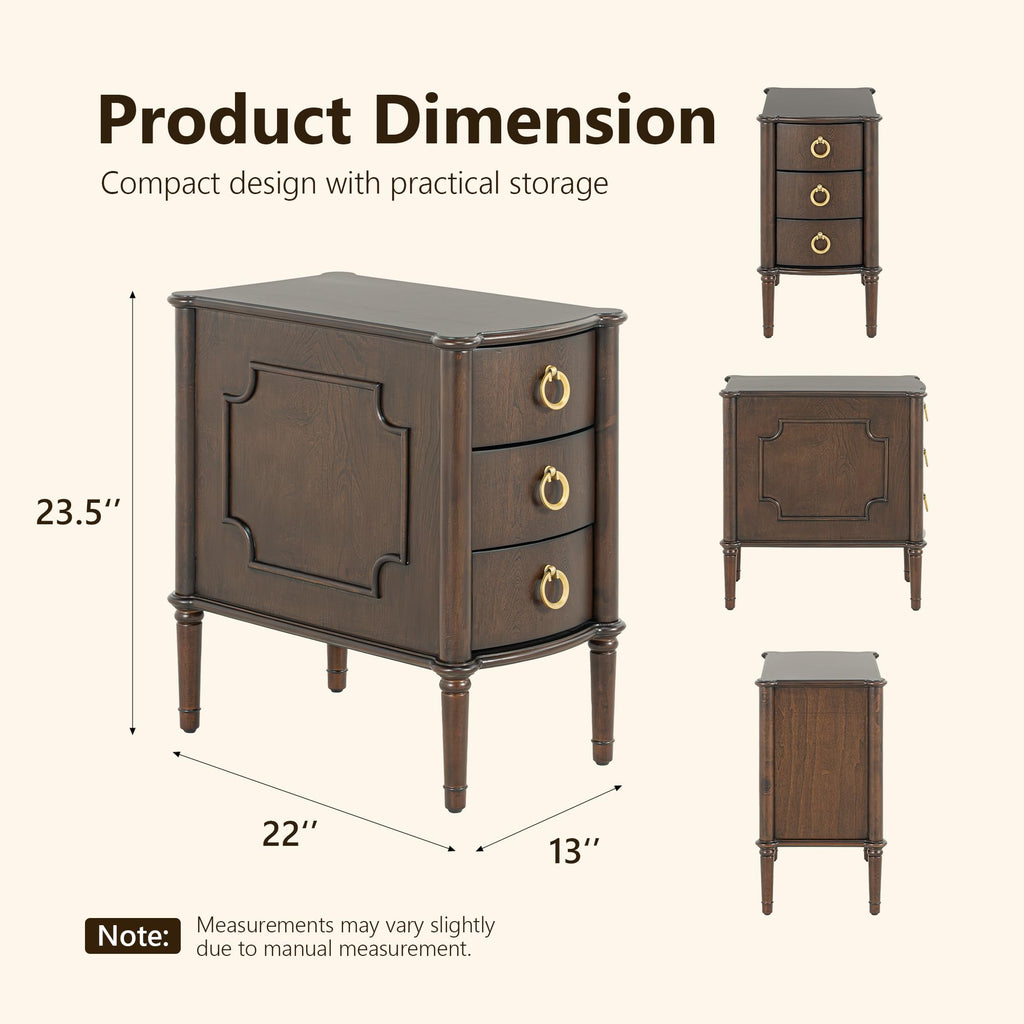 Narrow Wood Nightstands Set of 2 N68261
