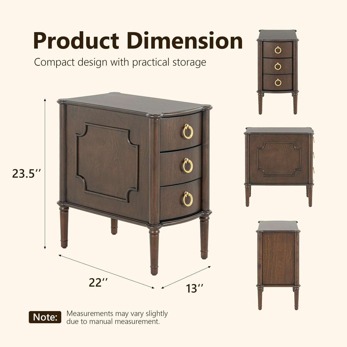Narrow Wood Nightstands Set of 2 N68261