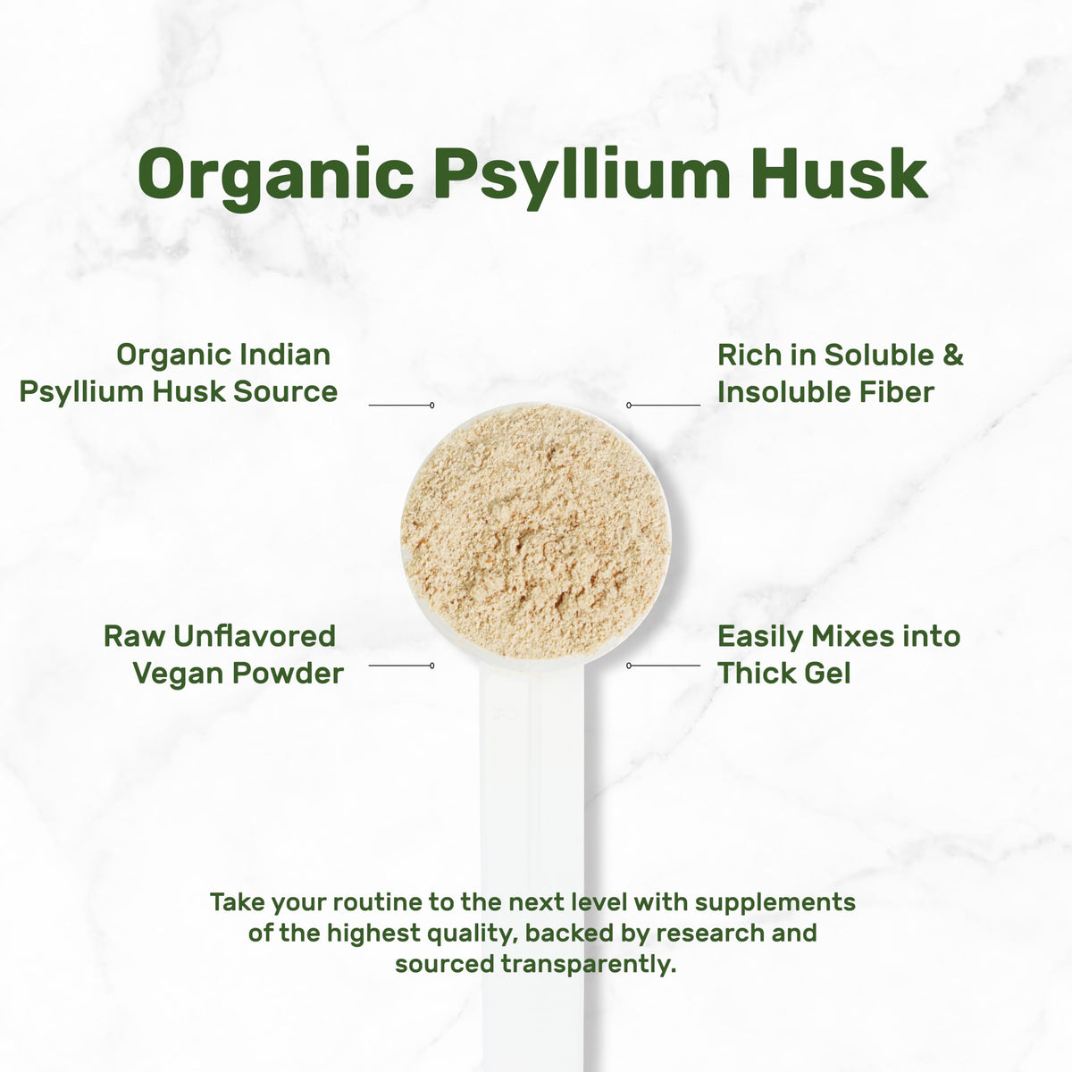 Organic Psyllium Husk Powder 3lbs Unflavored Soluble Fiber A435020