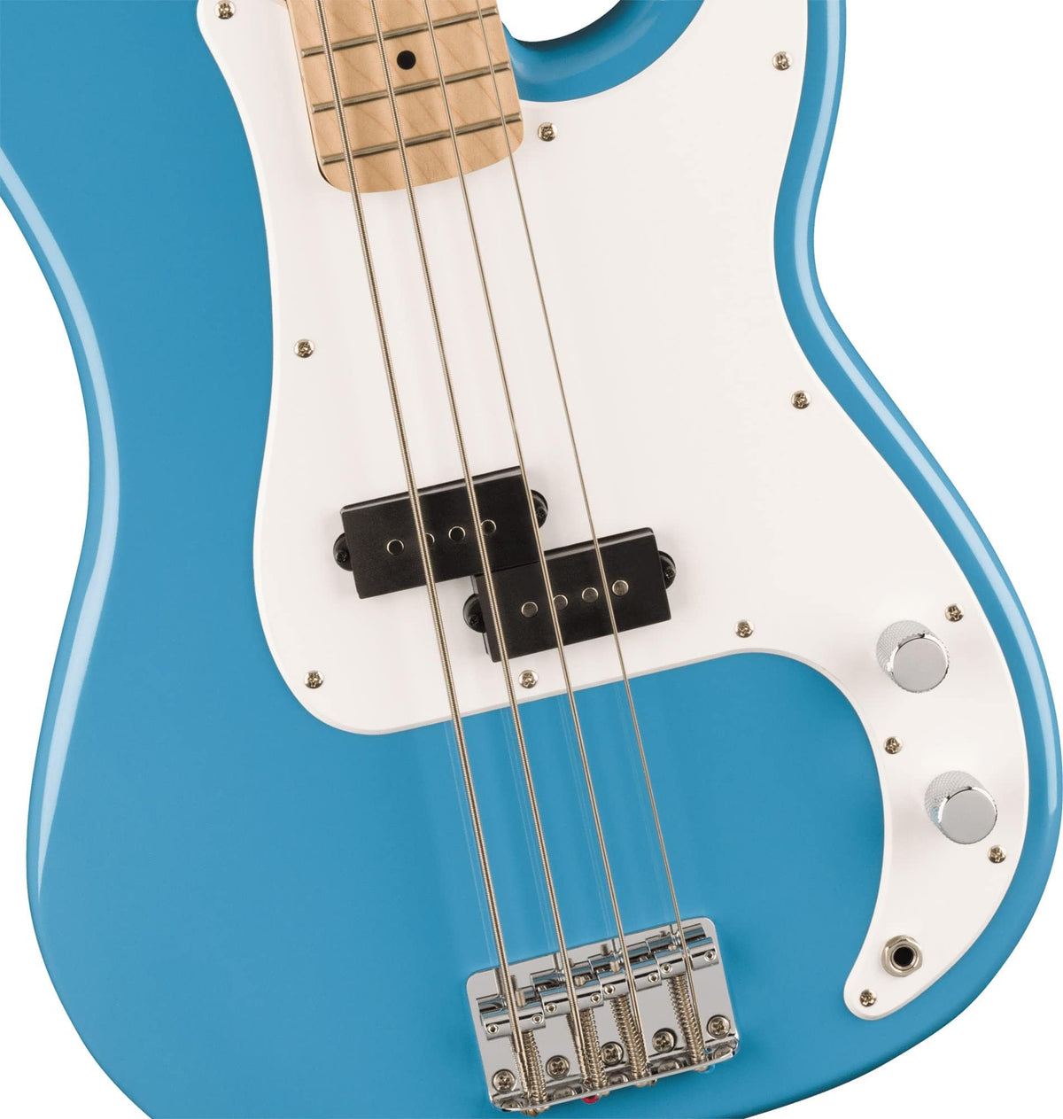 California Blue Precision Bass Guitar Bundle with Headphone Amp, Cable, Tuner, Strap S9206