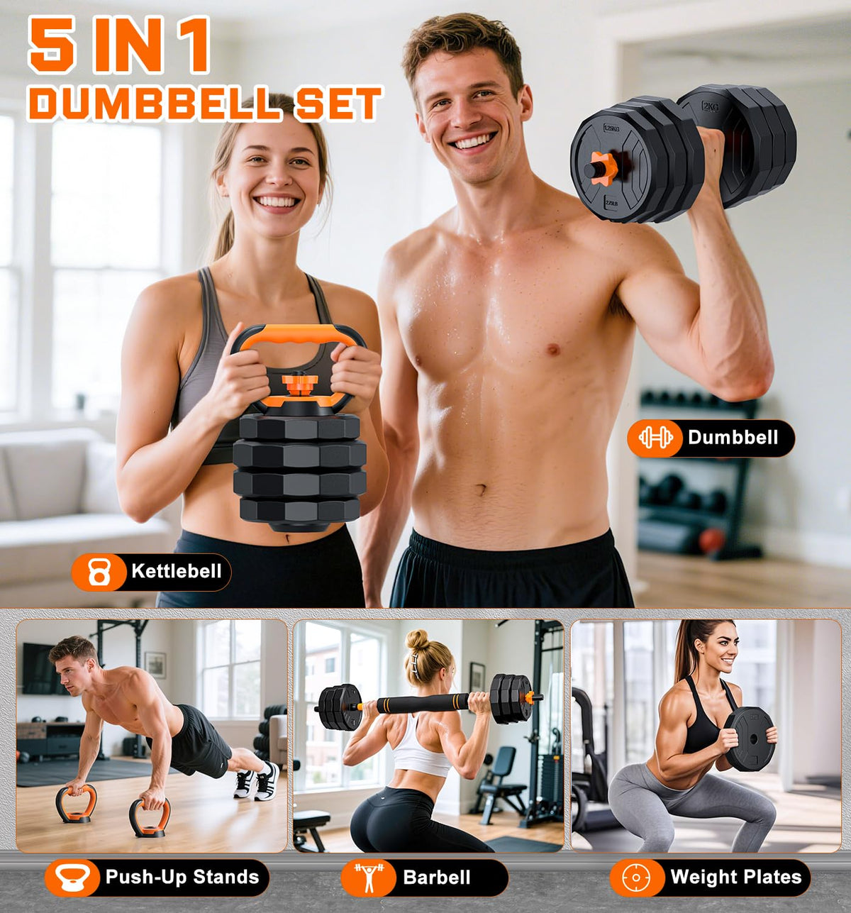 Adjustable Dumbbell Set with Connector D327