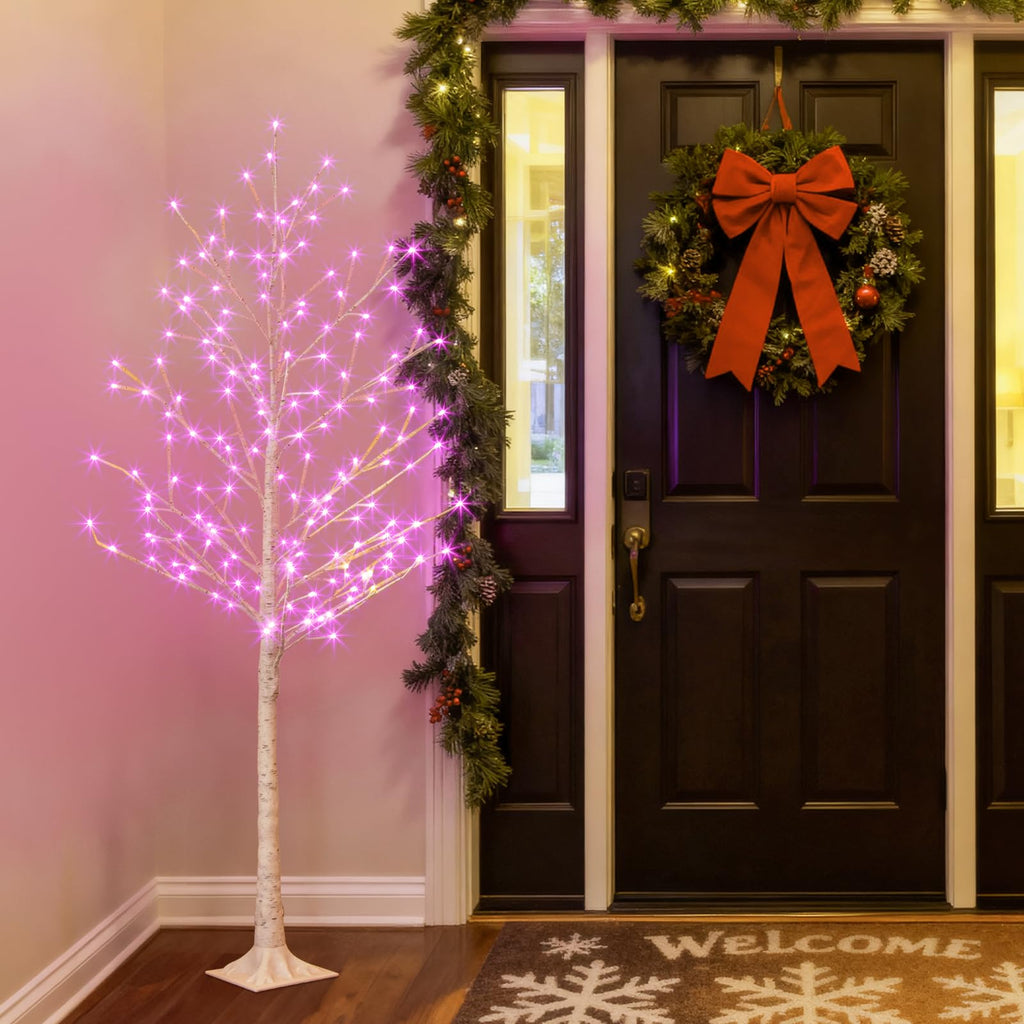 Multicolor Lighted Birch Tree 6FT R2082