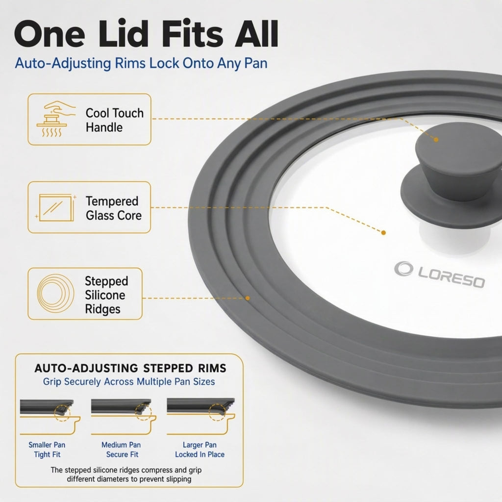 Universal Lid for Pots, Pans & Skillets, 7.5-11.5" S30376