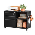 3 Drawer Metal File Cabinet with Lock and Shelves R314561