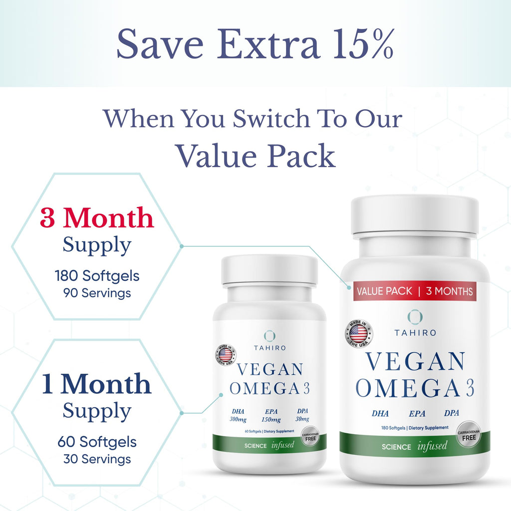 Vegan Omega-3 Softgels with DPA, DHA & EPA, 1000mg Y824