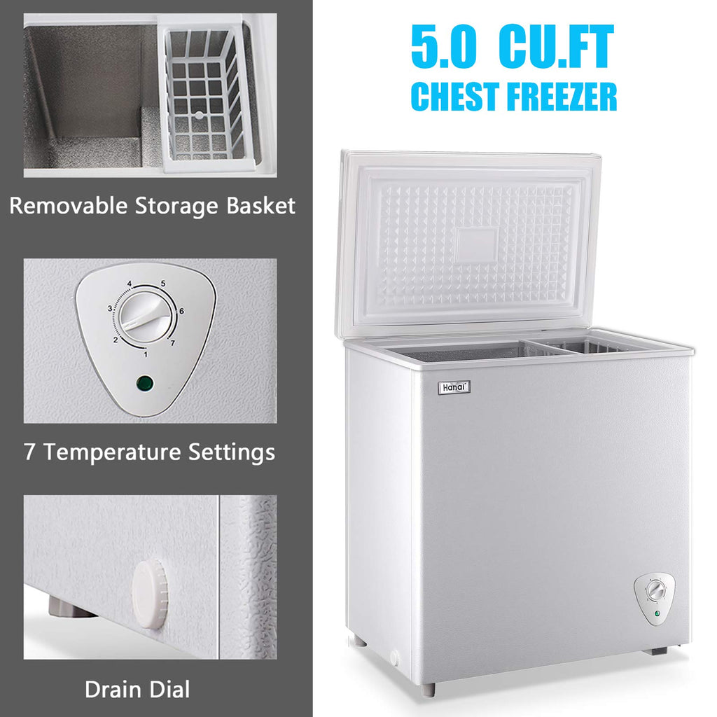 White 5.0 Cu.Ft Chest Freezer E449