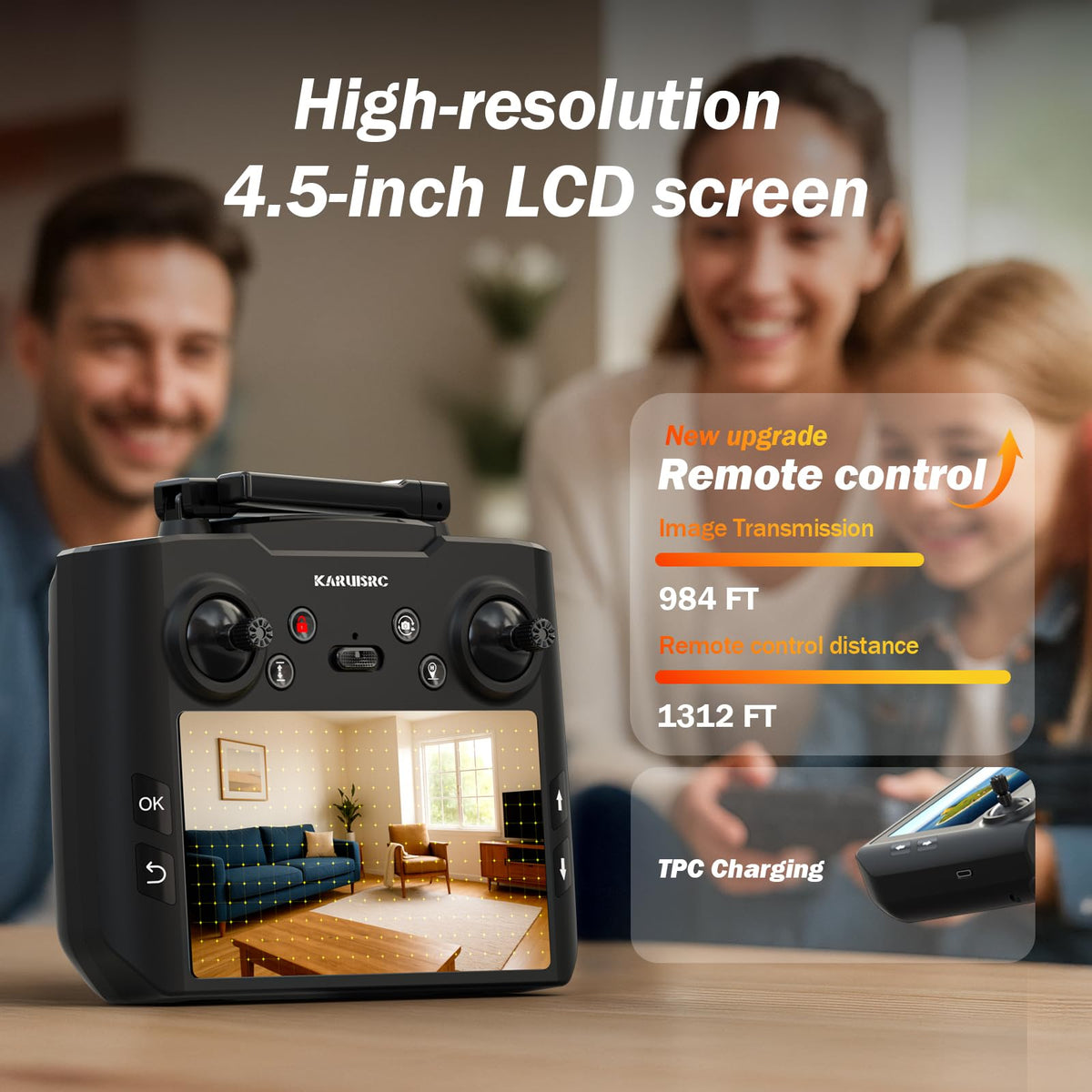 FPV Drone with EIS Camera, 4.5 Inch LCD Screen, Foldable Quadcopter Under 249g G196