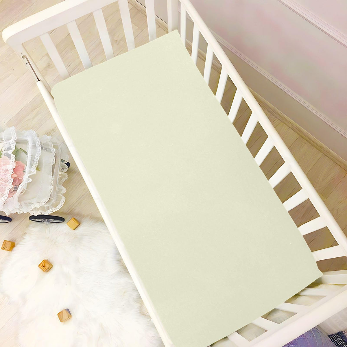 Light Yellow Fitted Crib Sheet Microfiber T769