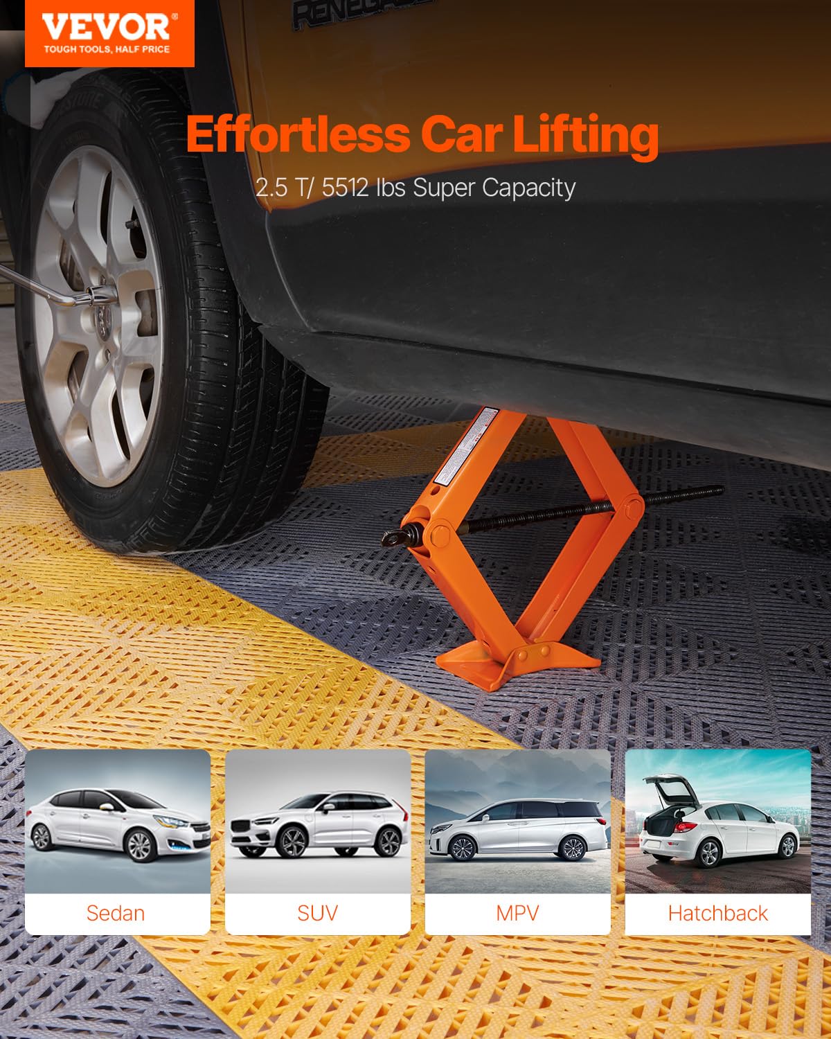 2.5 Ton Scissor Car Jack with Lifting Range N973631