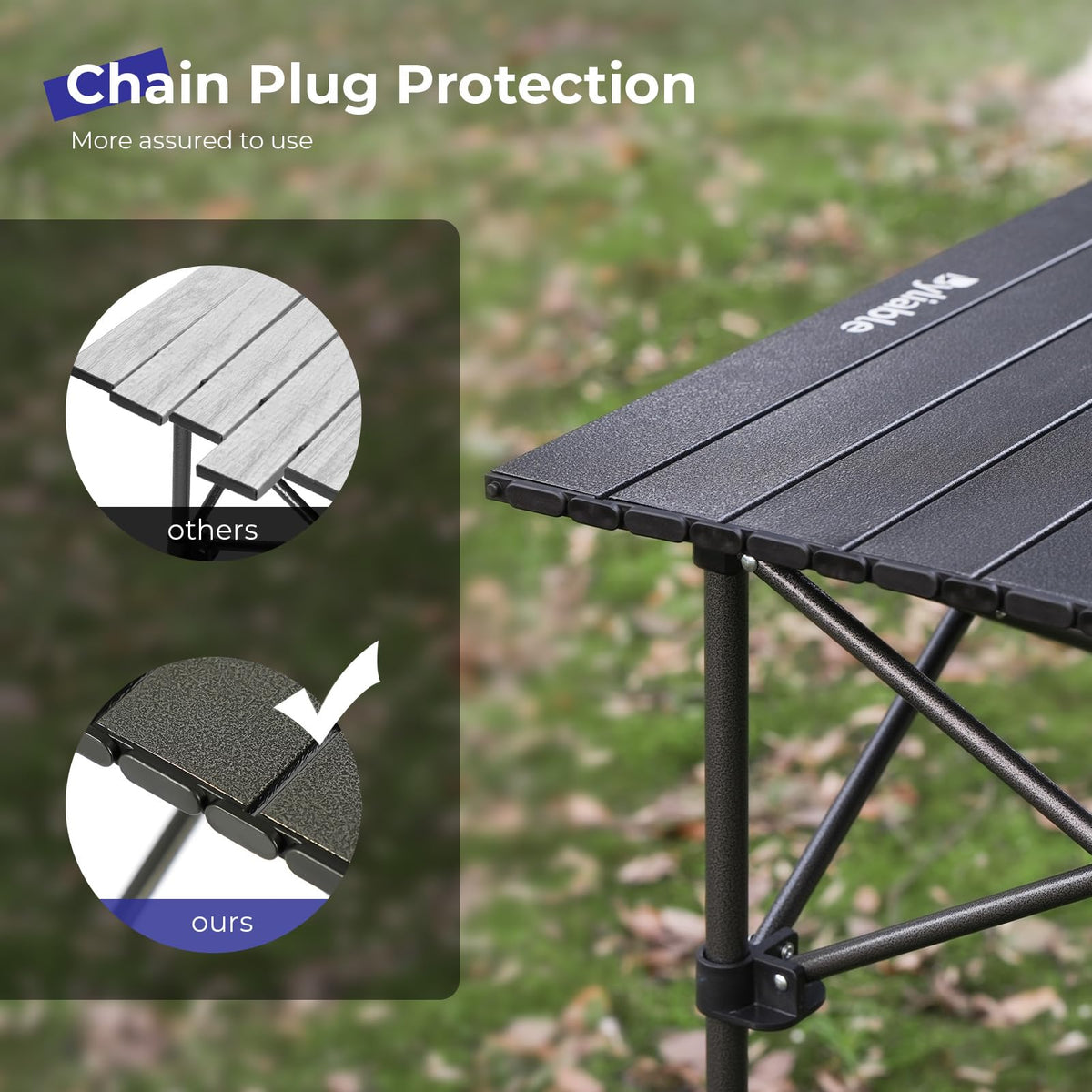 Folding Camping Table Aluminum Adjustable Height Black A286985