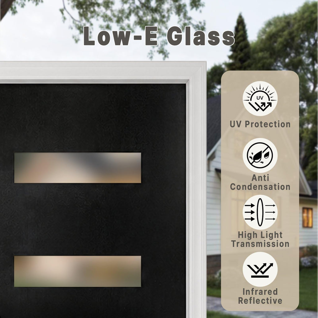 Fiberglass Entry Door 4-Lite Glass Left-Hand Inswing O657