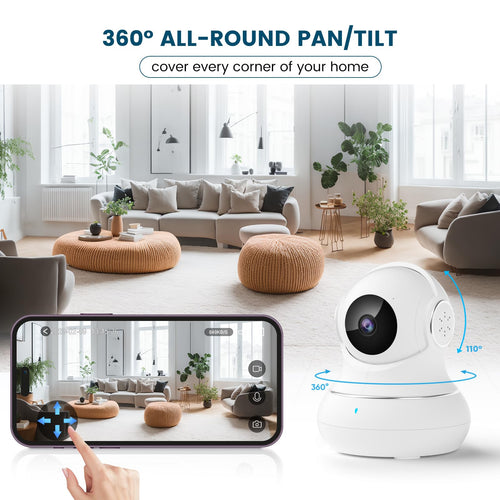 2K Indoor Security Camera with Night Vision H429054
