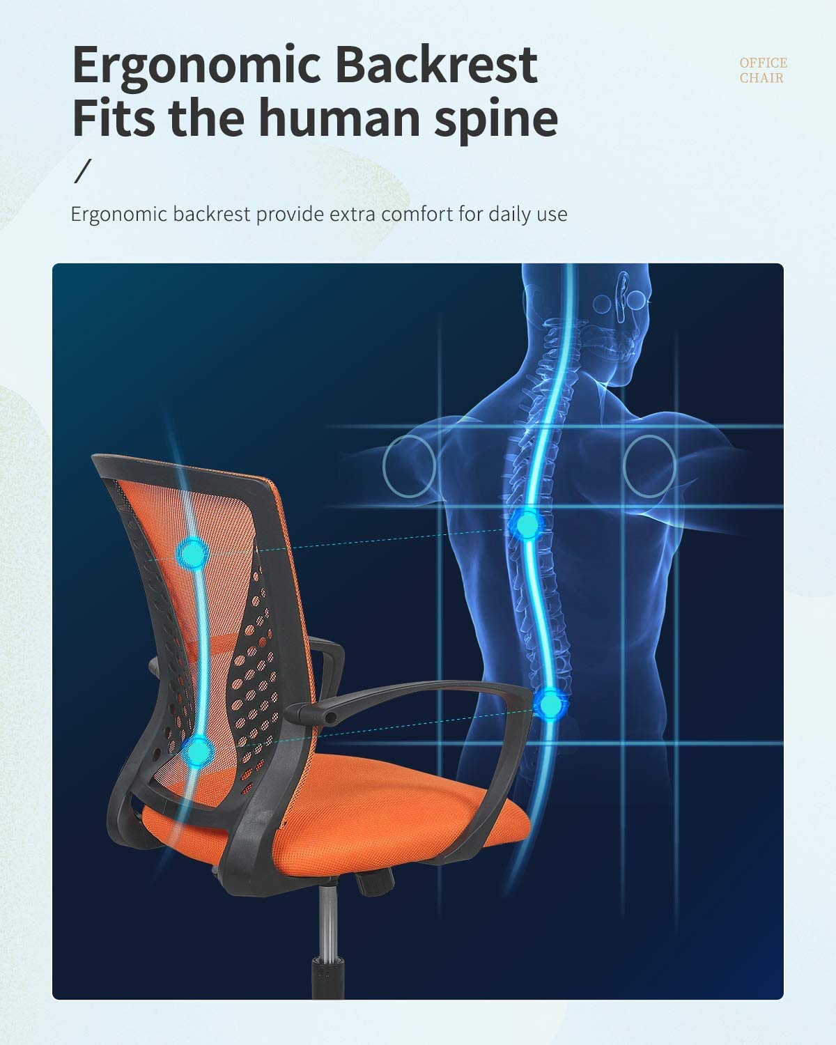 Orange Mesh Office Chair L59378