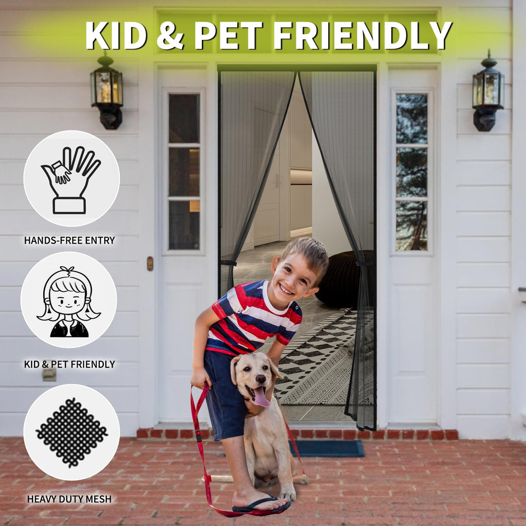 Magnetic Screen Door 36 x 82 in Mesh Curtain Y922