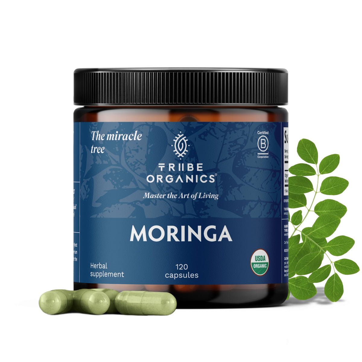 Organic Moringa Oleifera Powder 120 Vegan Capsules D364117