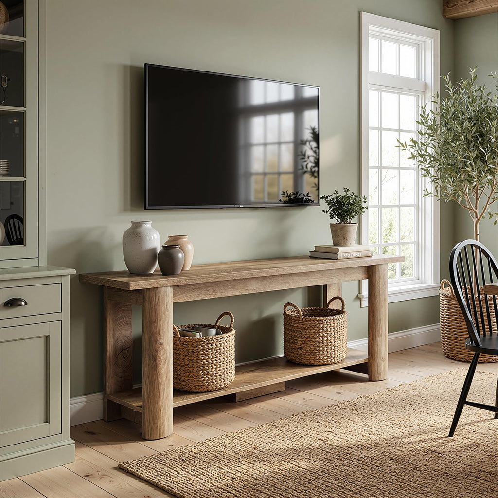 65 Inch Rustic Brown TV Stand U921613
