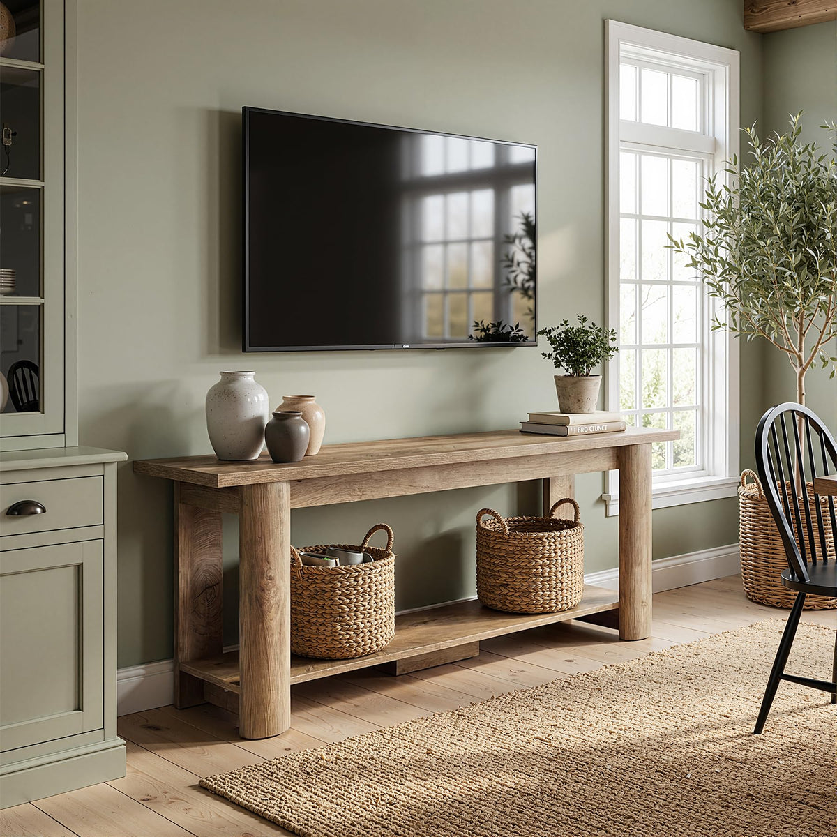 65 Inch Rustic Brown TV Stand U921613