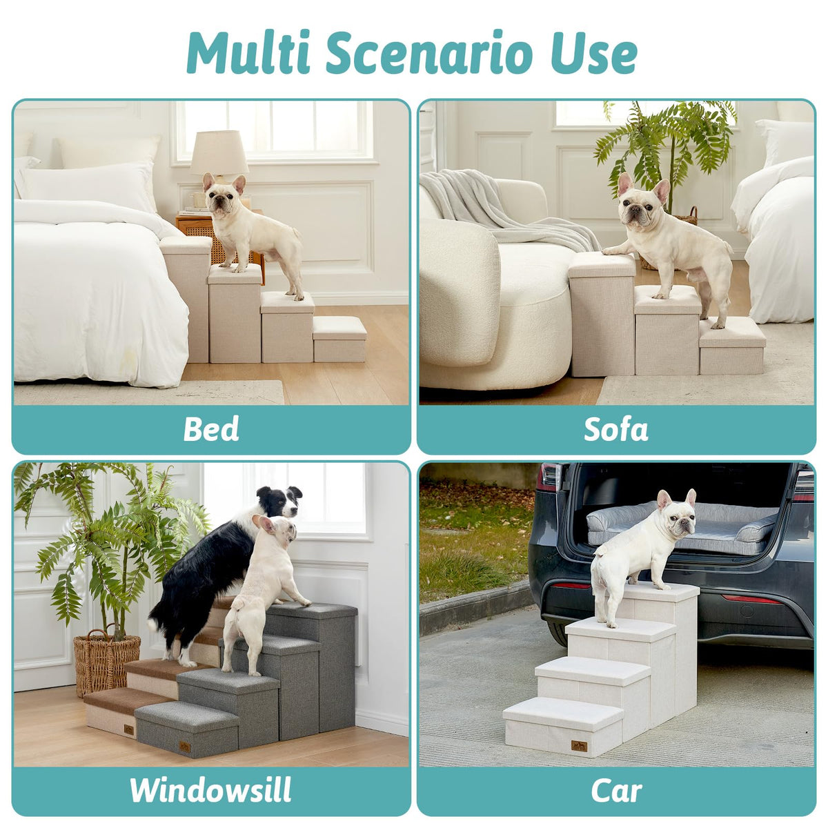 Dog Stairs with Storage, 4-Step K3260