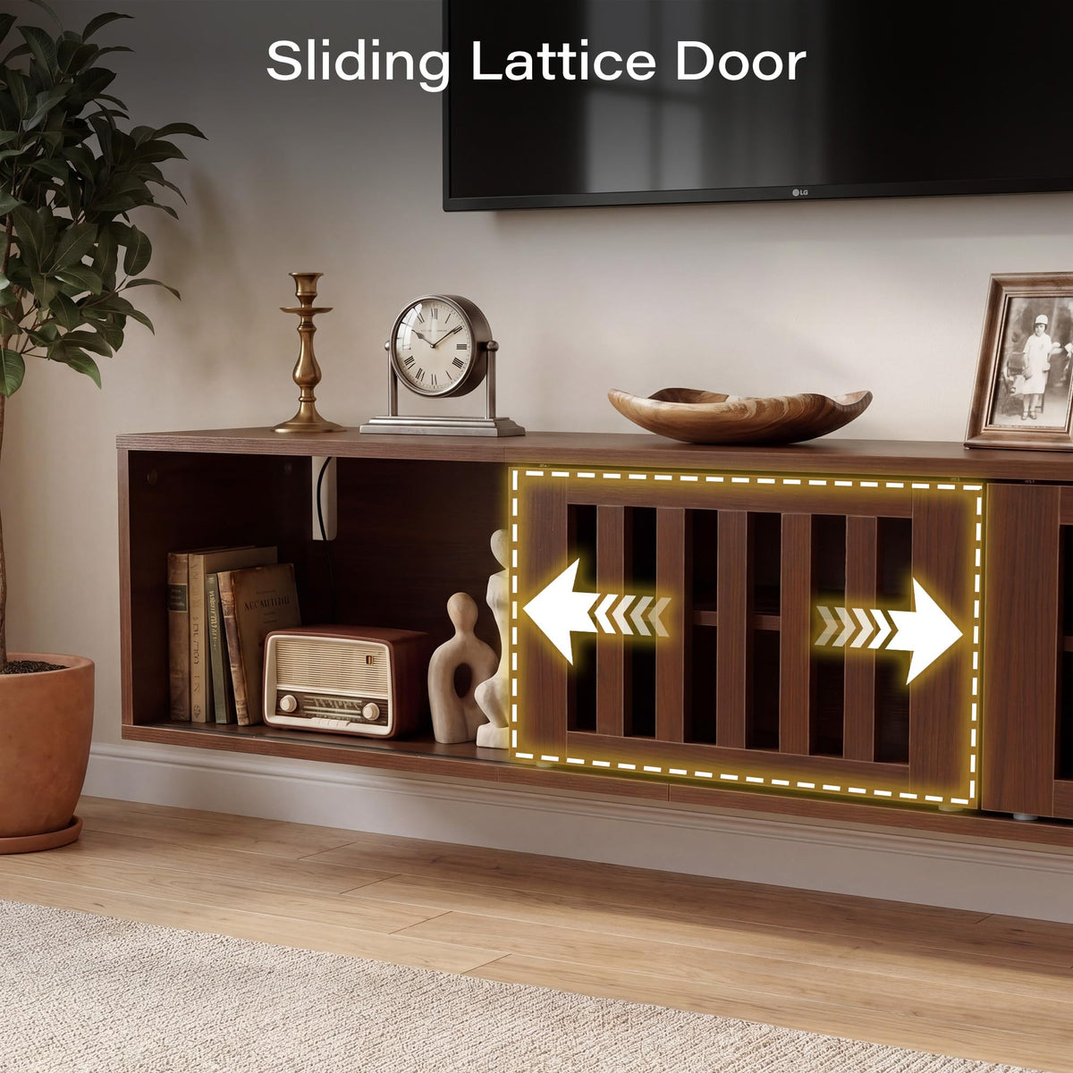 59" Floating TV Stand with Power Outlet N8528