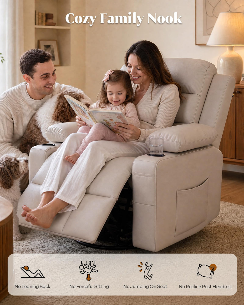 Power Swivel Recliner Chair with Motorized Adjustable Armrests X8493
