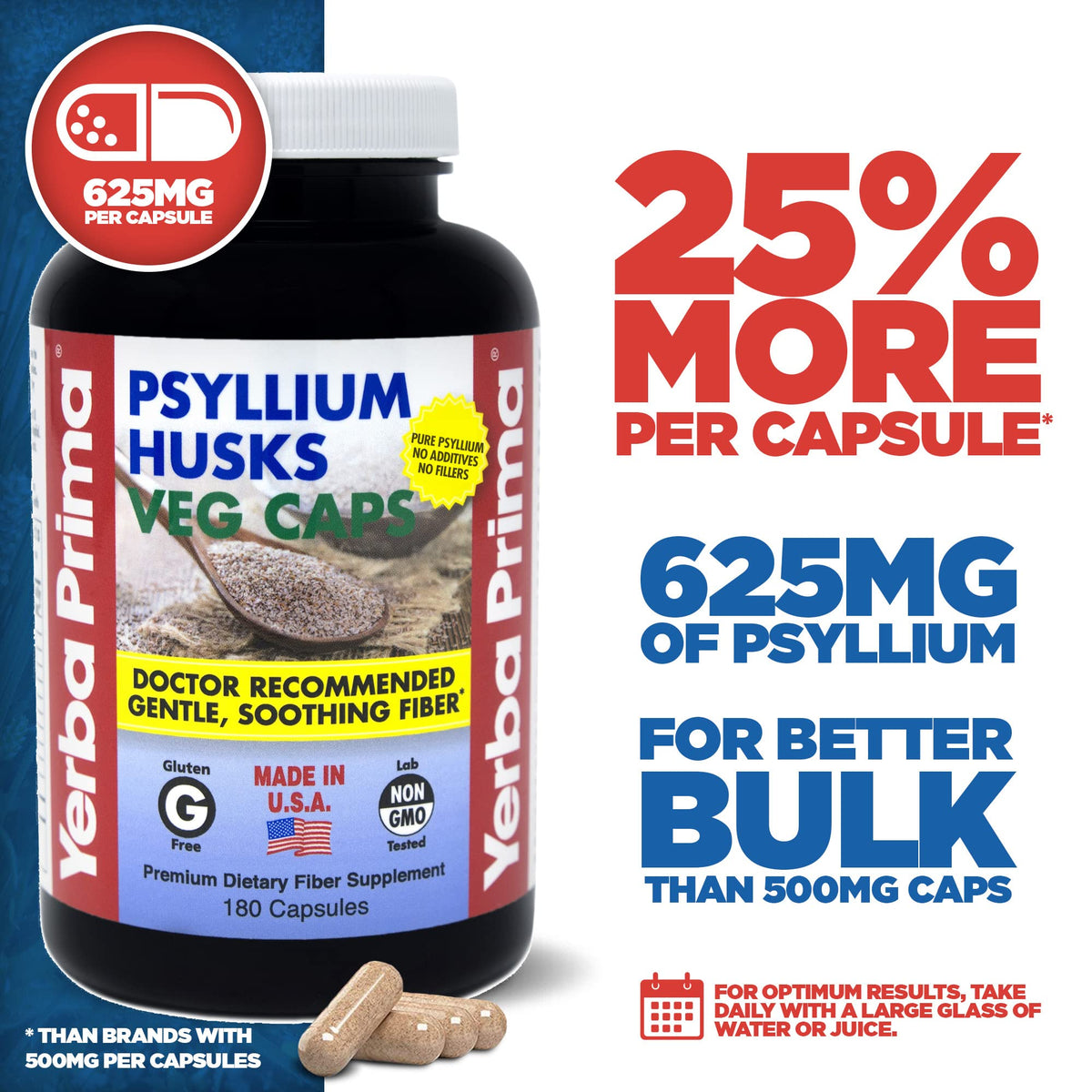 Psyllium Husks 180 Veg Caps E837735