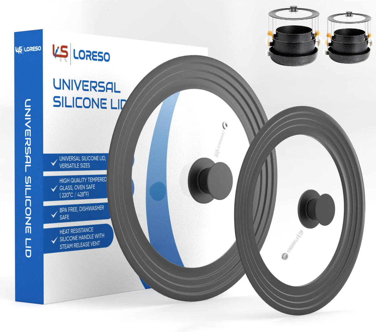 Universal Lid for Pots, Pans & Skillets, 7.5-11.5" S30376
