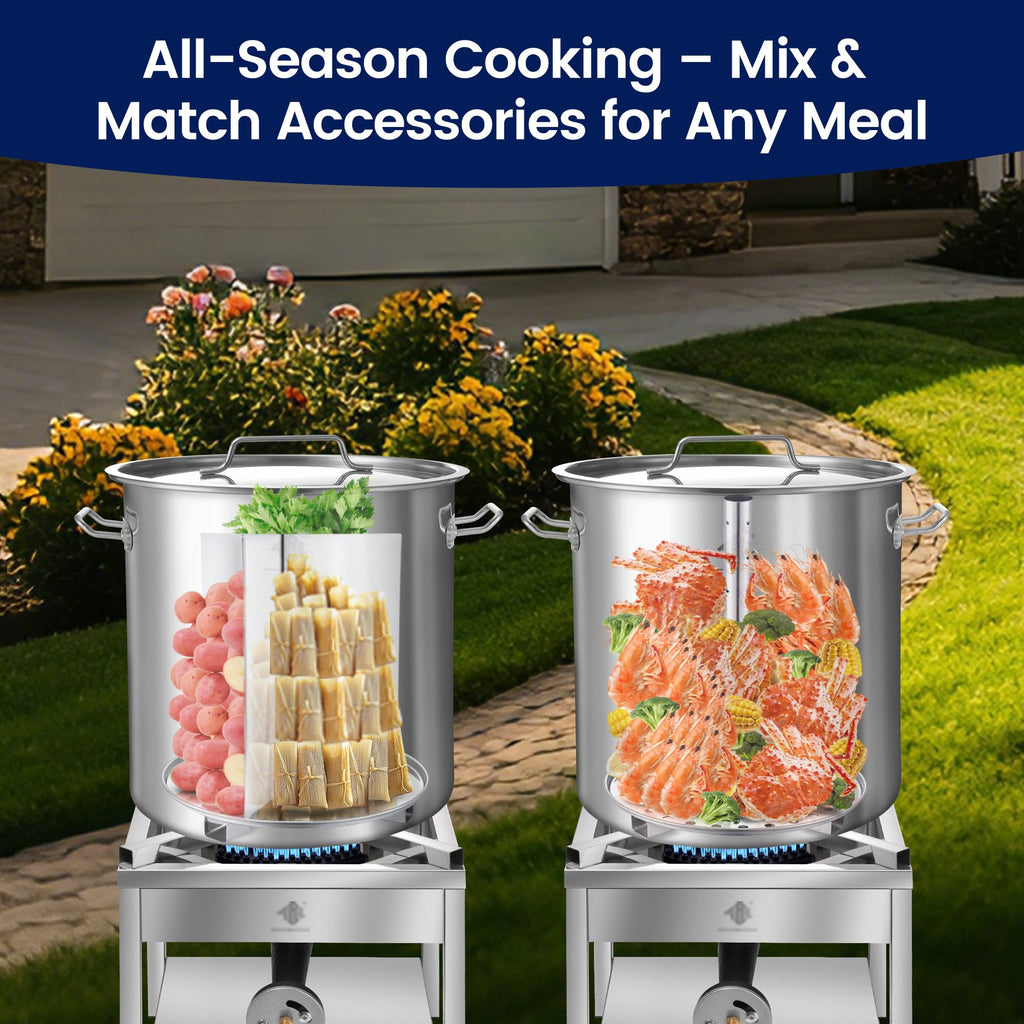 40QT Stainless Steel Stockpot with Basket T1465