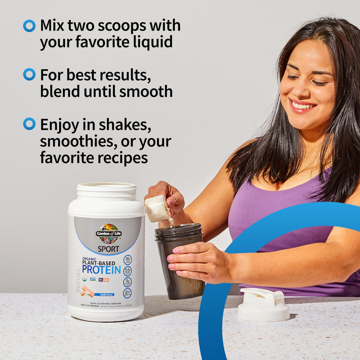 Organic Vegan Protein Powder, Vanilla, 19 Servings O191