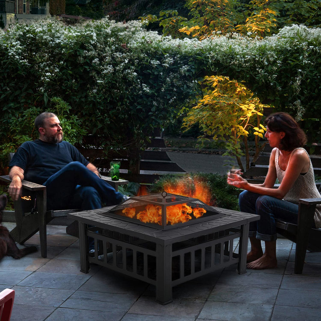 32 in Square Smokeless Fire Pit Table Z34040
