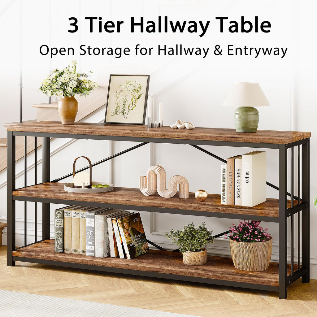 70 Inch Rustic Brown Console Table A150049