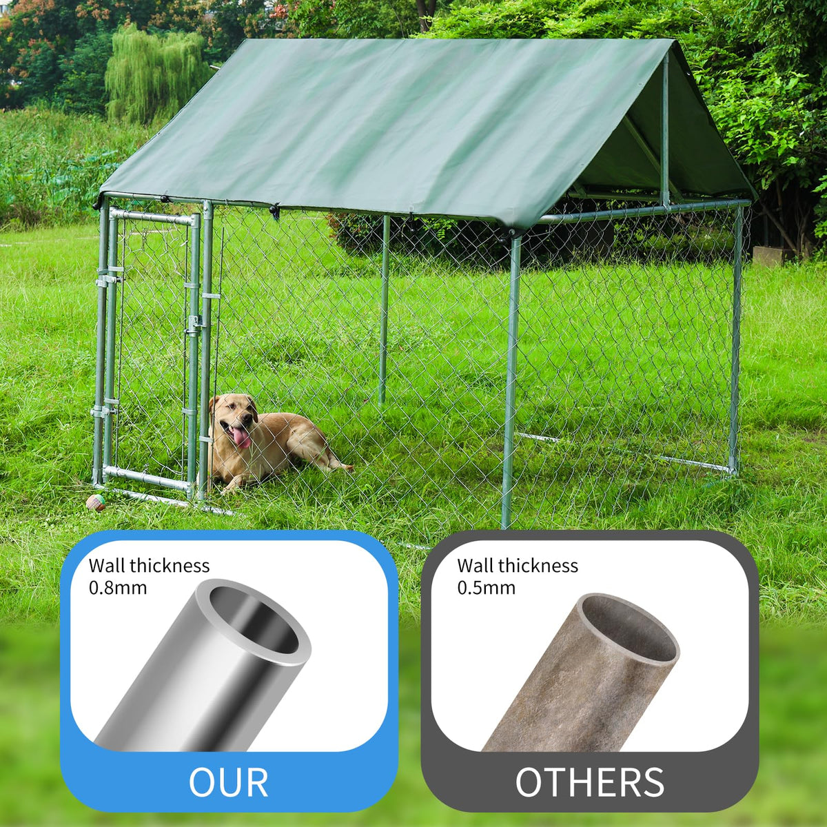 80"x80"x70" Outdoor Dog Kennel U2765