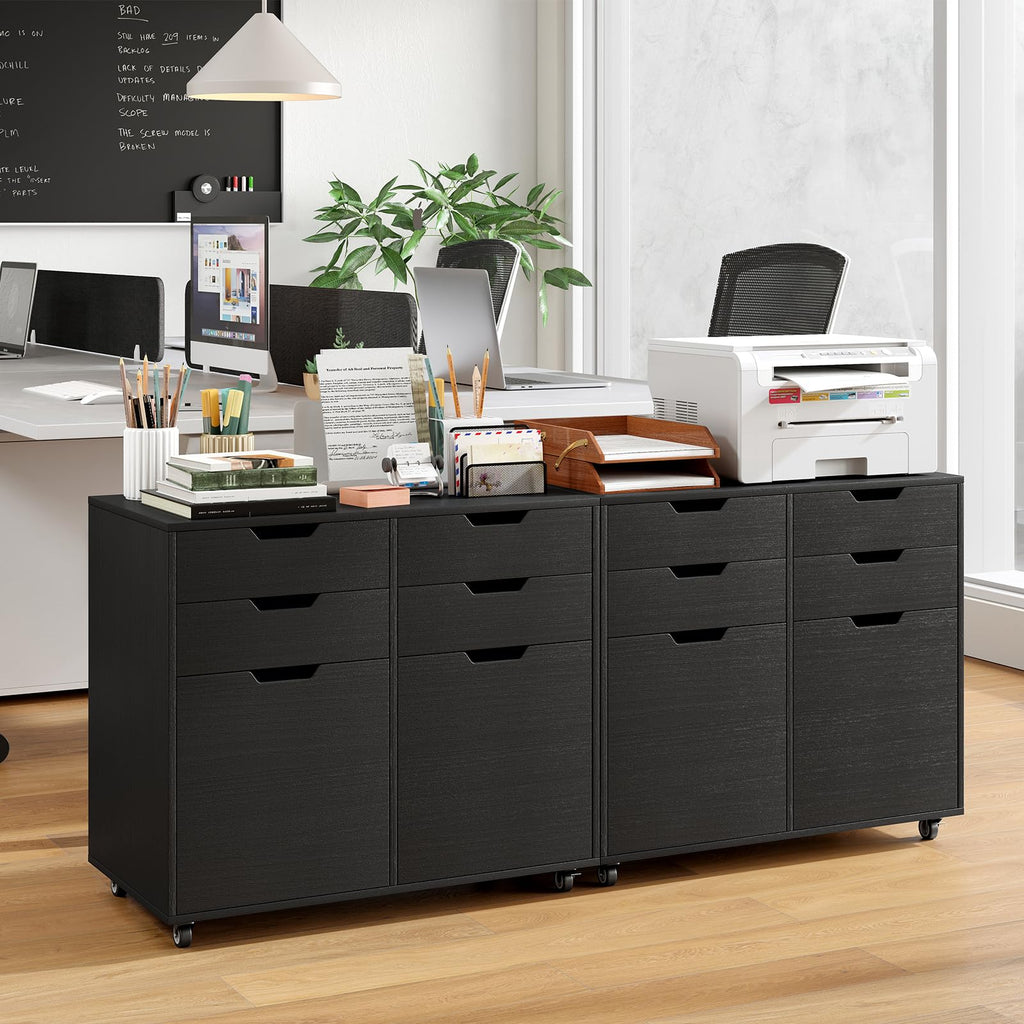 Black 4-Drawer Rolling File Cabinet L43858