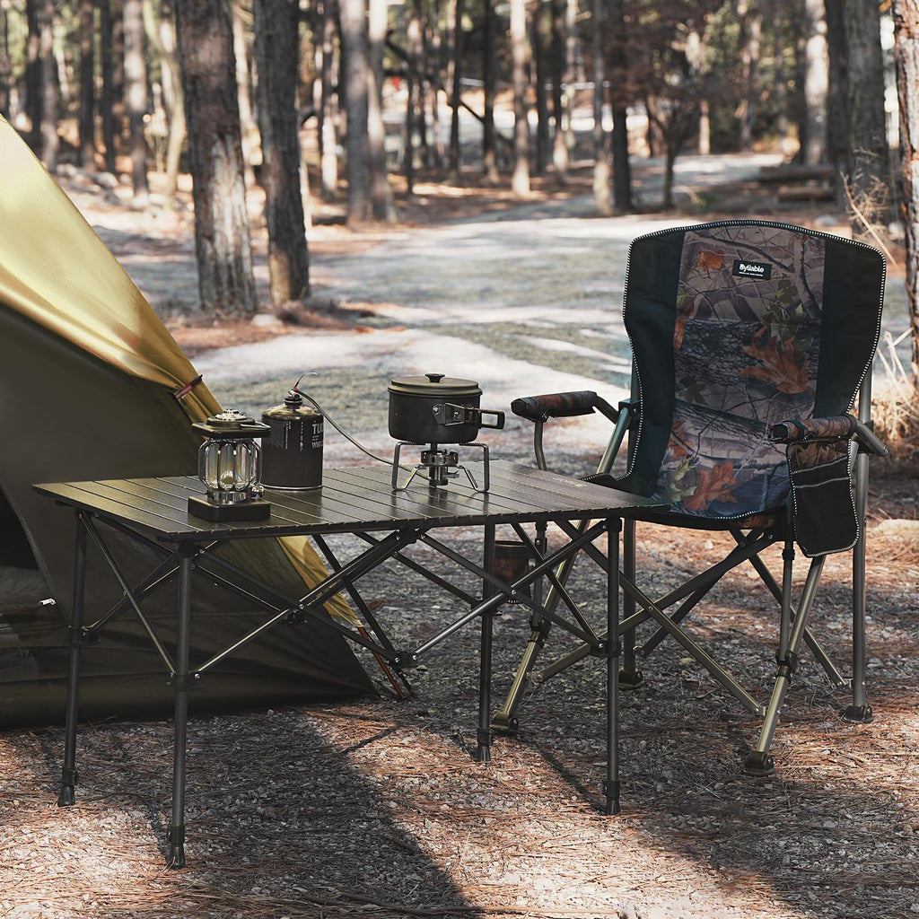 Folding Camping Table Aluminum Adjustable Height Black A286985