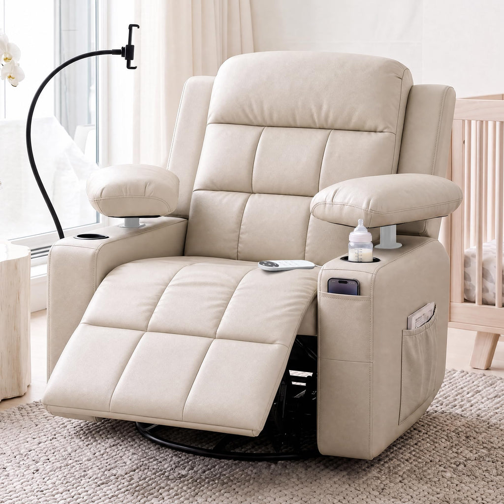 Power Swivel Recliner Chair with Motorized Adjustable Armrests X8493