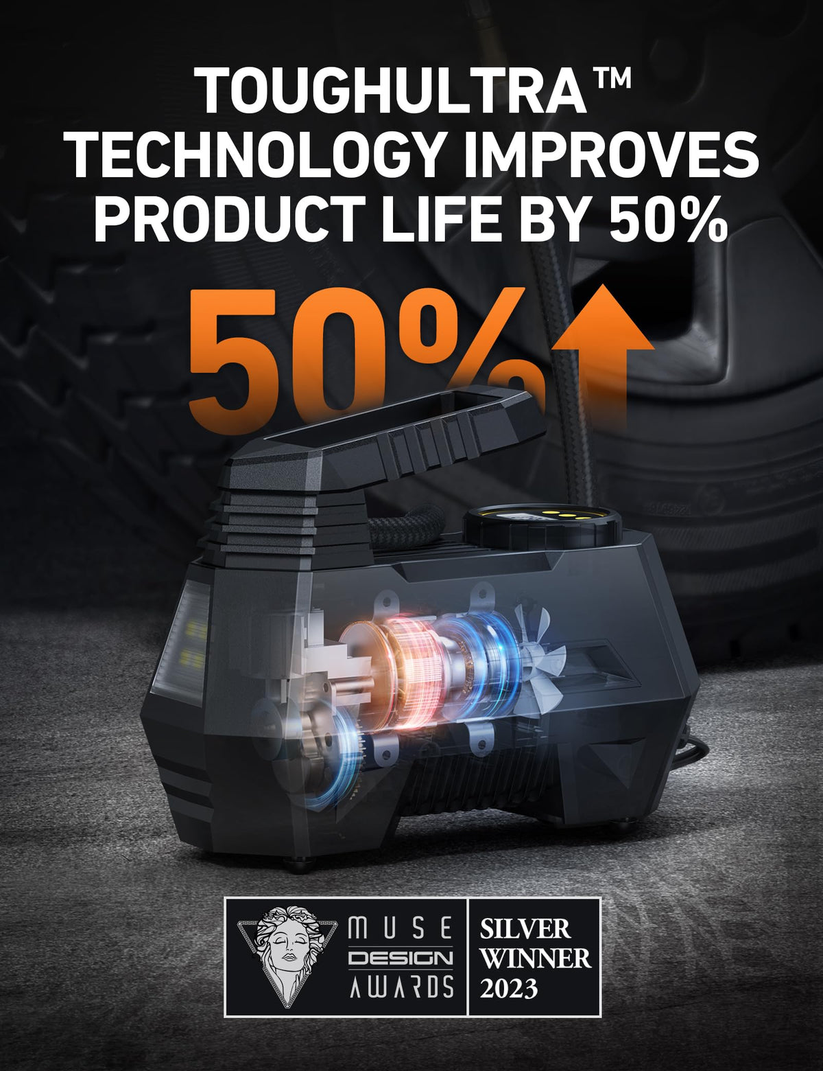 Portable Air Compressor 12V DC Tire Inflator I29484