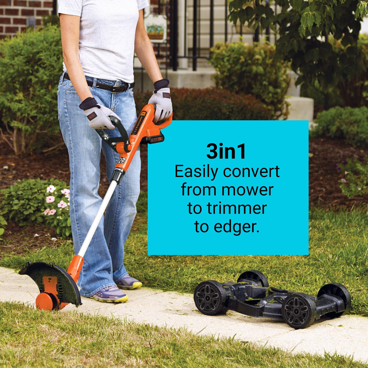 Cordless 3 in 1 Weed Eater, Lawn Edger and Lawn Mower Z296