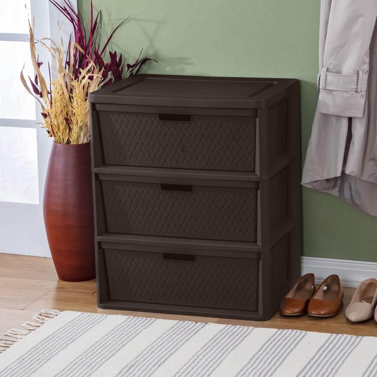 3 Drawer Storage Organizer Tower with Carry Handles V834