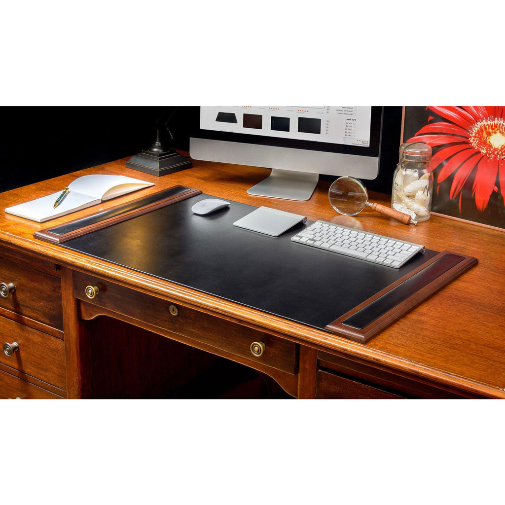 7 Piece Walnut Black Leather Desk Set B58143