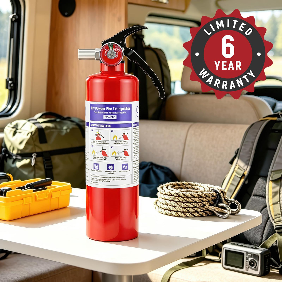 2 Pack 2.5LB ABC Dry Powder Fire Extinguisher J460835